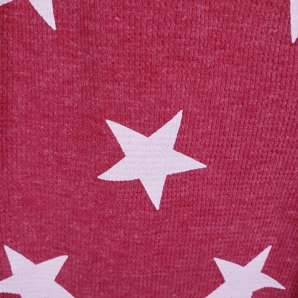 Ribbed Knit Star Print Lounge Pants Drawstring - Picture 6 of 7